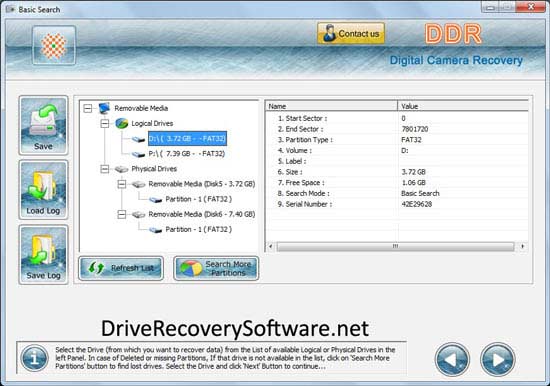 Digital Camera Data Restoration Program screenshot